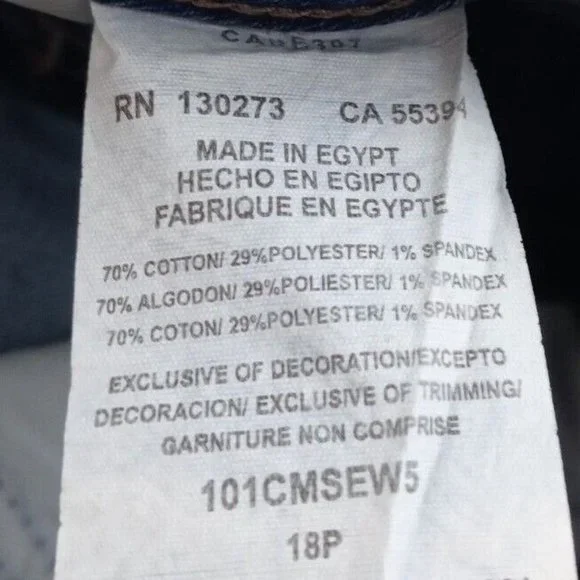 NWT Lee Straight Leg Regular Fit Distressed Whiskered Jeans Size 18P Inseam 25" - Picture 10 of 11